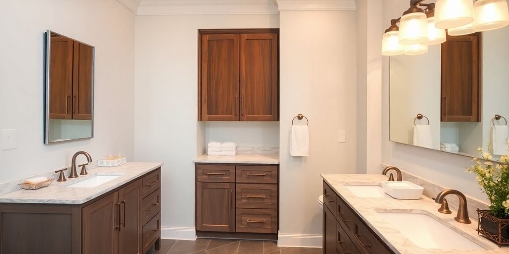 Modern custom bathroom vanity in stylish design.